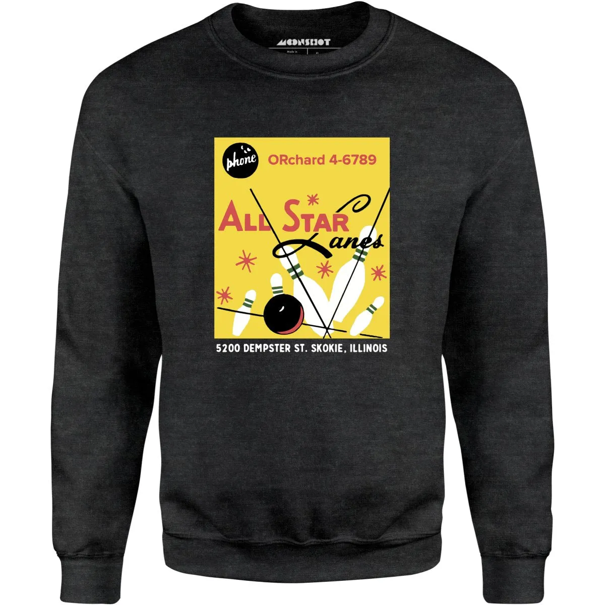 All Star Lanes v2 - St. Skokie, IL - Vintage Bowling Alley - Unisex Sweatshirt