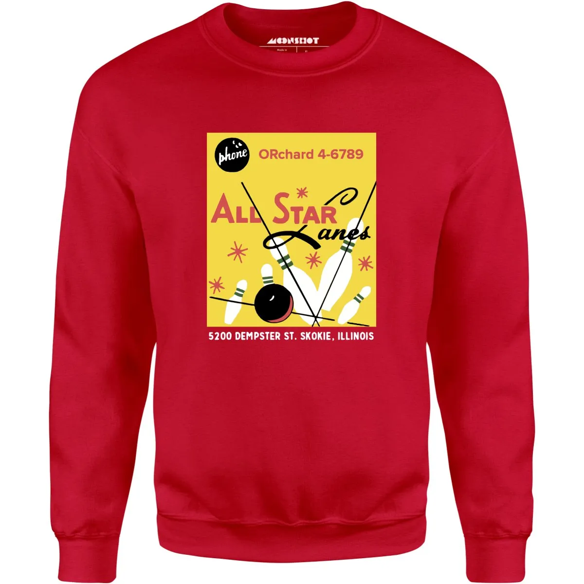 All Star Lanes v2 - St. Skokie, IL - Vintage Bowling Alley - Unisex Sweatshirt