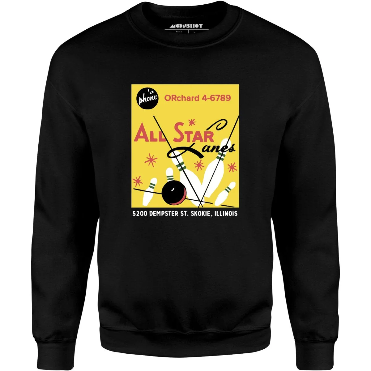 All Star Lanes v2 - St. Skokie, IL - Vintage Bowling Alley - Unisex Sweatshirt