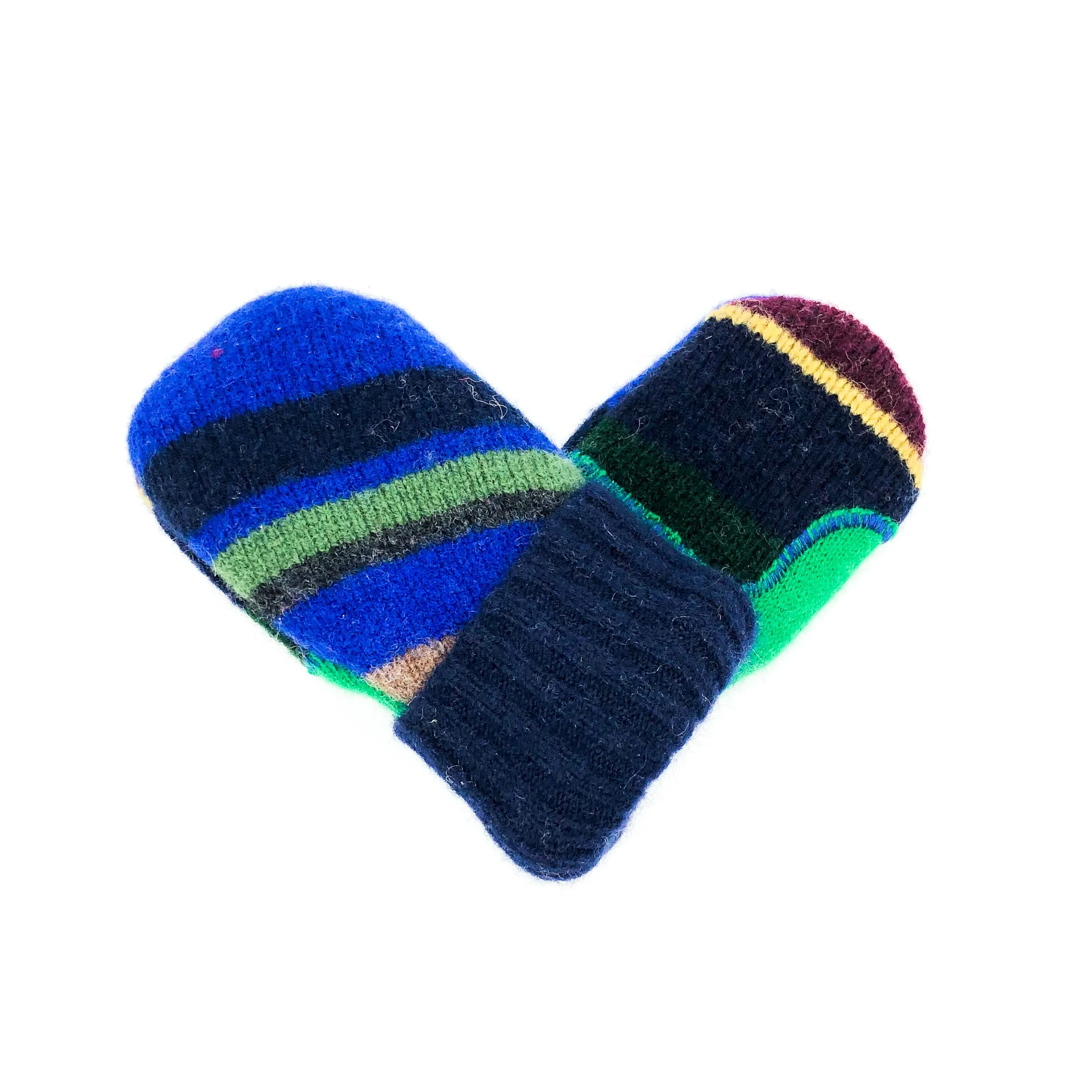 Baby Wool Sweater Mittens | Dark Stripes