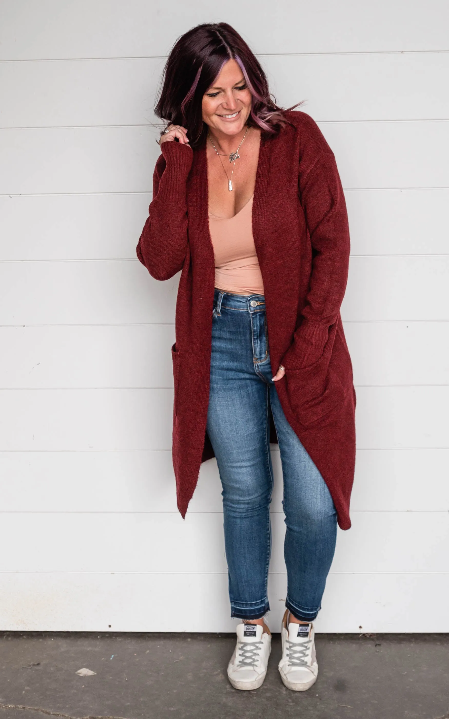 Cielo Open Front Mossy Long Cardigan - Final Sale