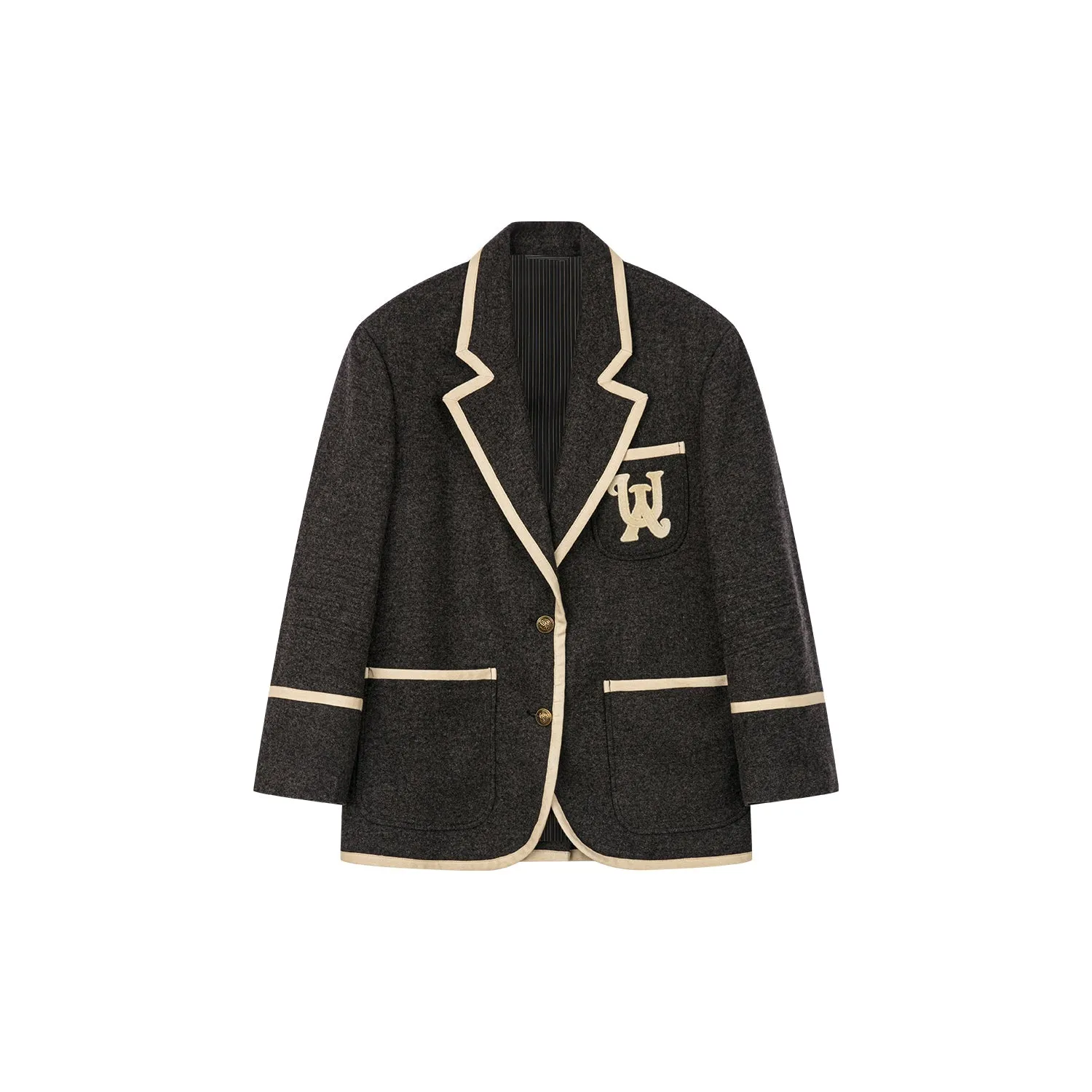 Collegiate contrast trim blazer