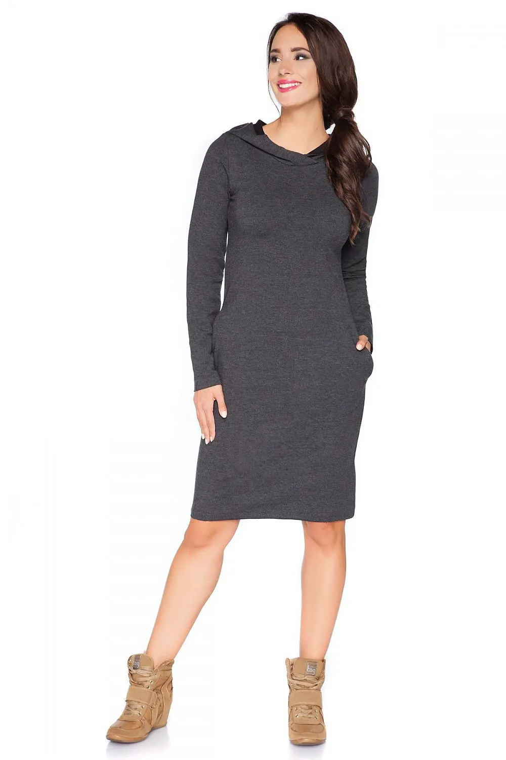 Cozy Hooded Sweatshirt Dress