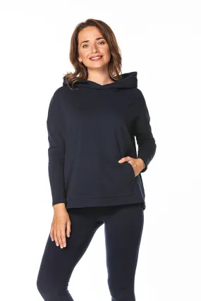 Cozy Polish Knit Hoodie with Kangaroo Pocket - Comfortable Sweatshirt