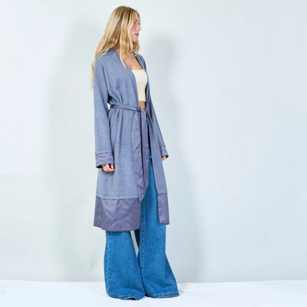 Elegant long belted cardigan wholesale