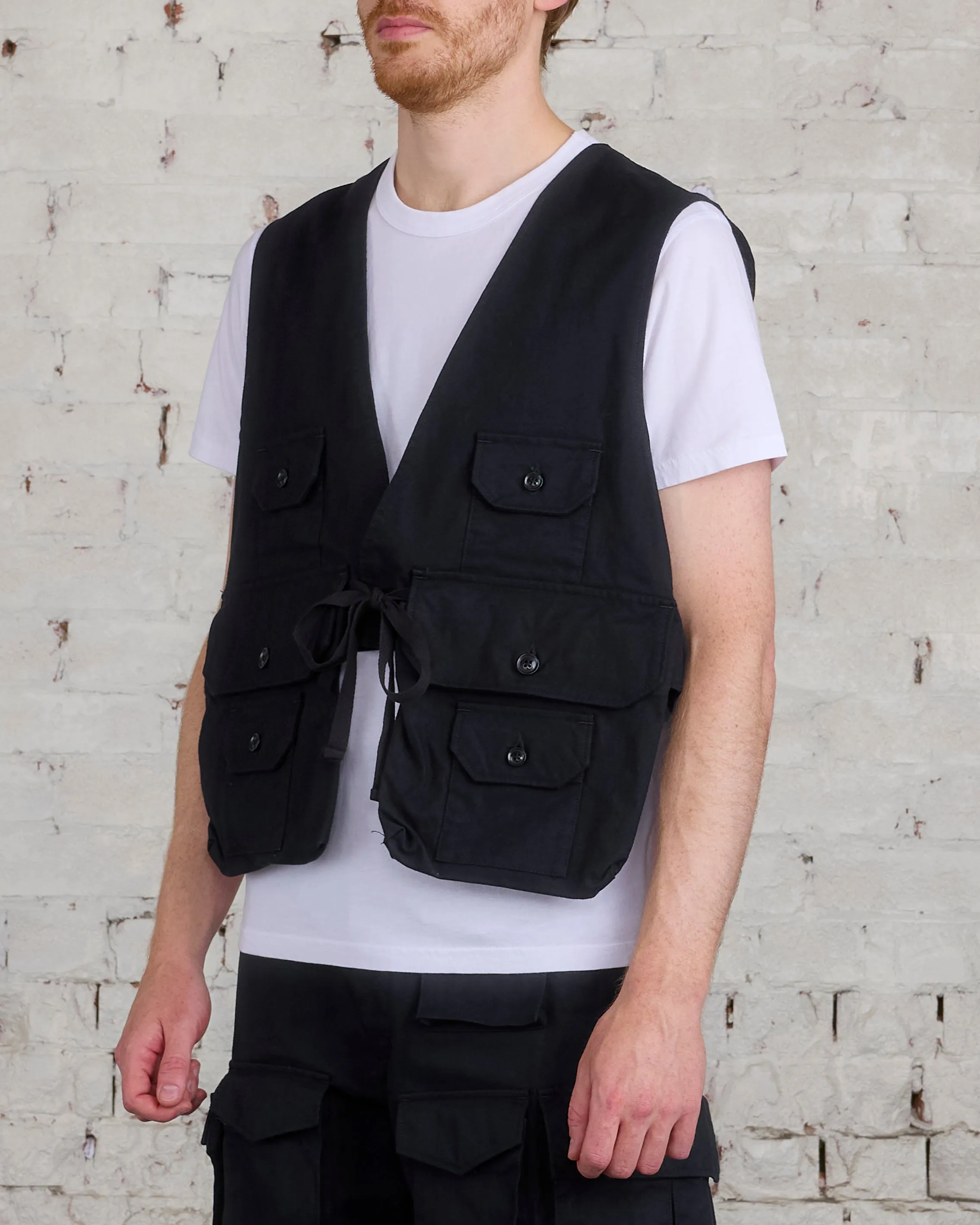 Engineered Garments Fowl Vest Cotton Brush HB Black