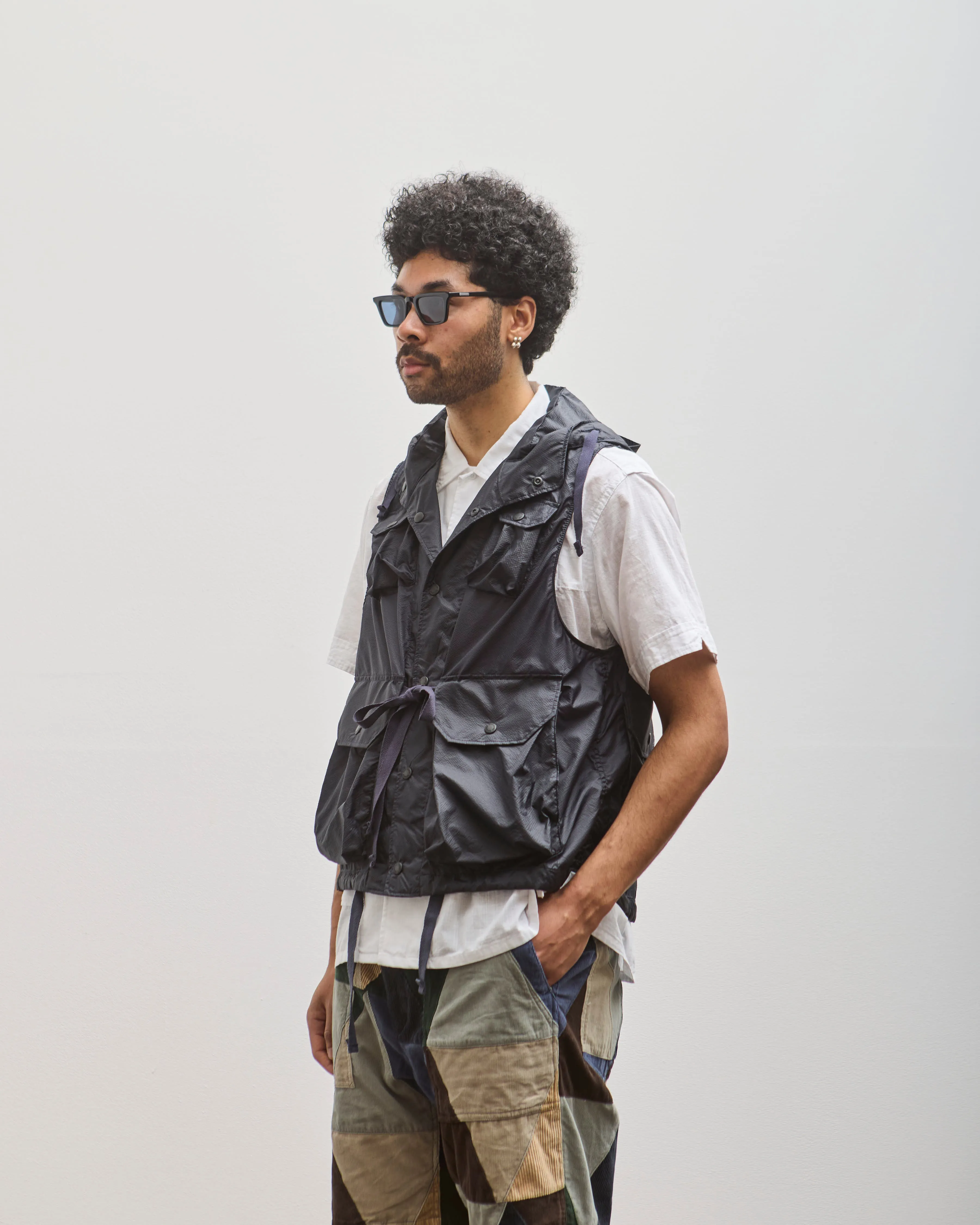 Engineered Garments Micro Ripstop Field Vest, Navy