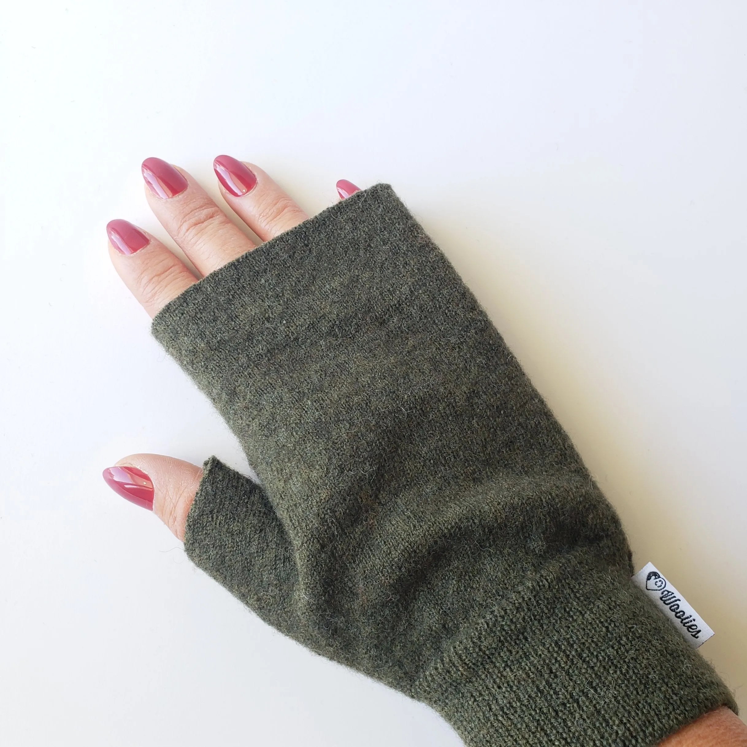 Fingerless Mittens | Heathered Blue