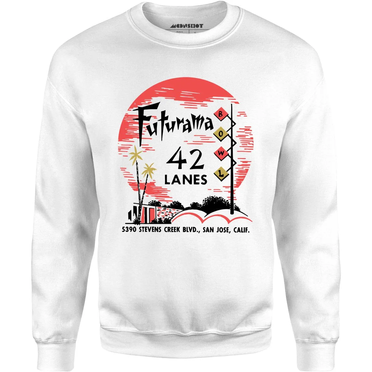 Futurama Lanes - San Jose, CA - Vintage Bowling Alley - Unisex Sweatshirt