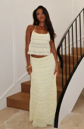 Hold Out Maxi Skirt Lemon