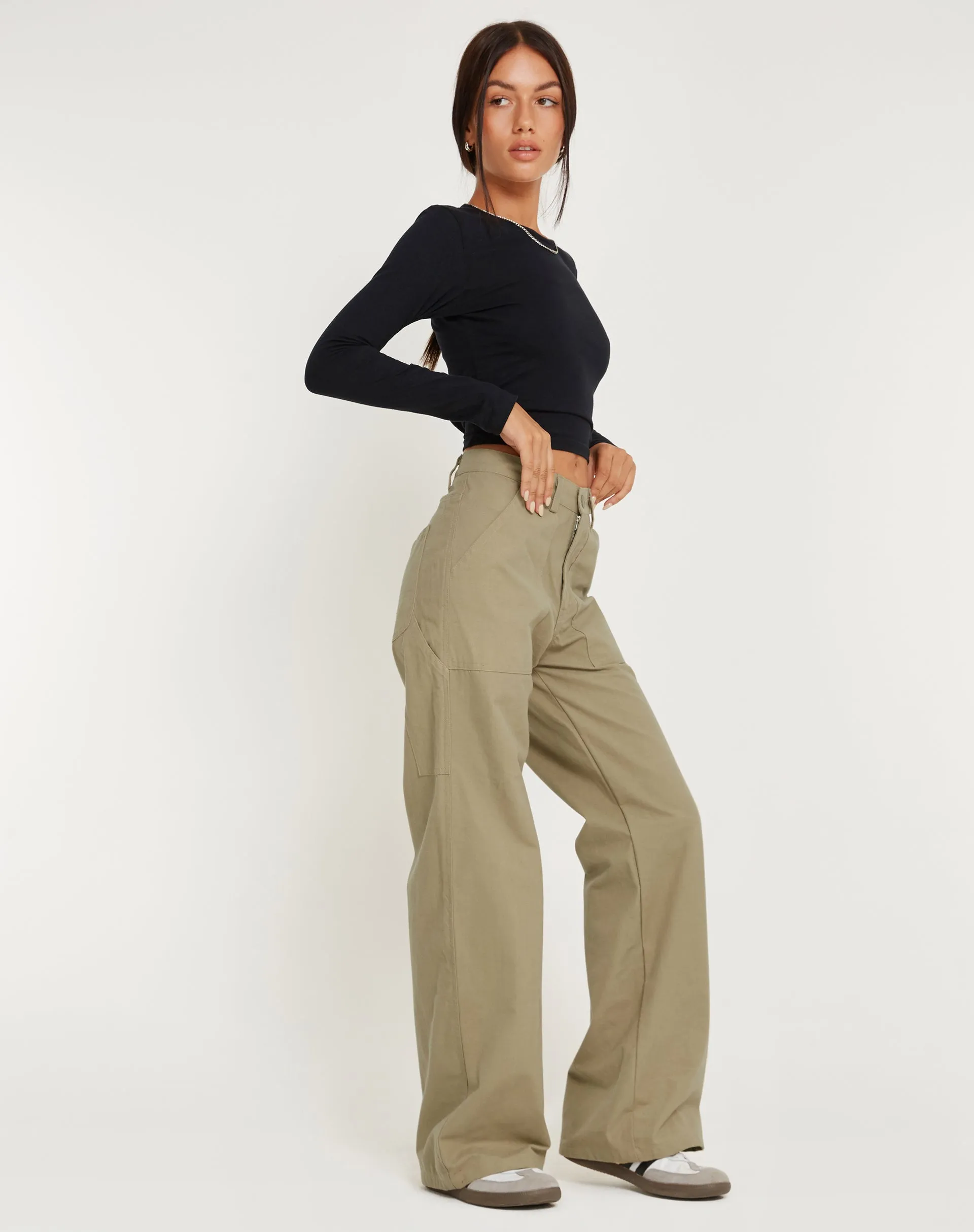 Kusnaedi Wide Leg Trouser in Stone