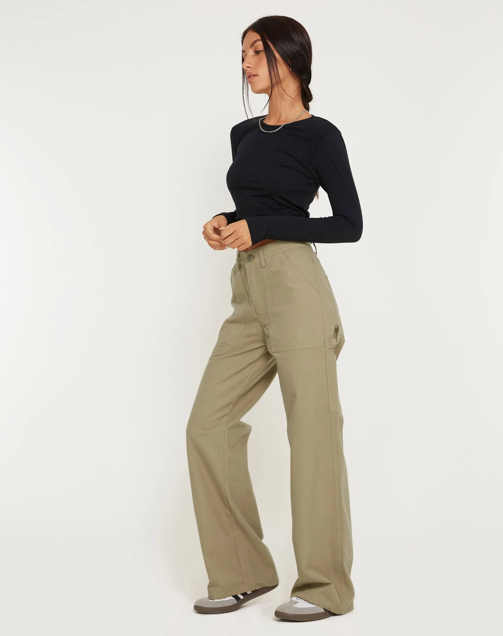 Kusnaedi Wide Leg Trouser in Stone