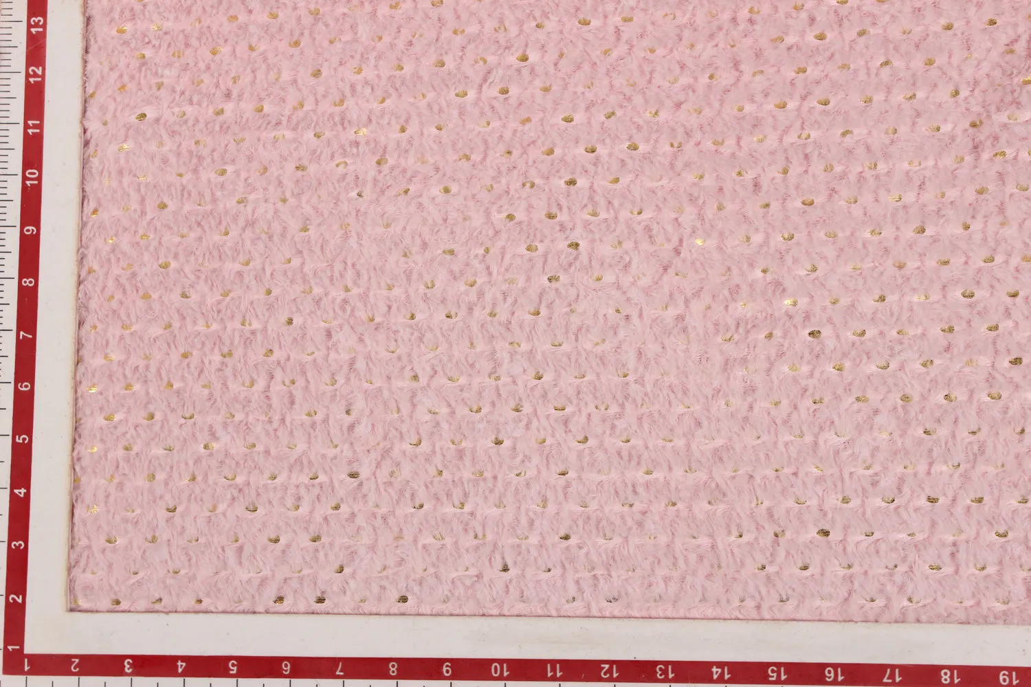 Light Pink Foil Printed Fur Fabric