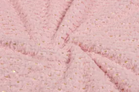 Light Pink Foil Printed Fur Fabric