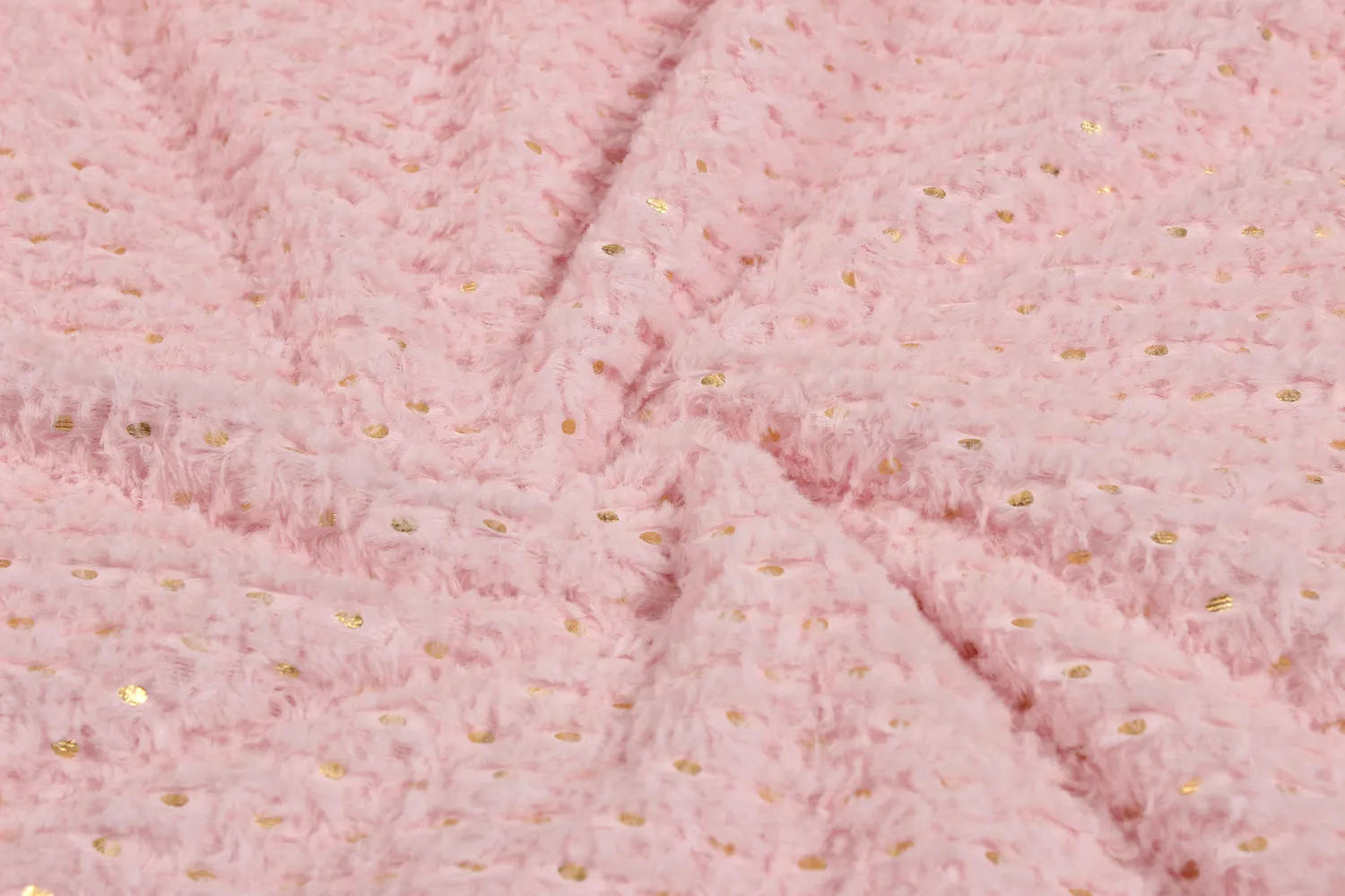 Light Pink Foil Printed Fur Fabric