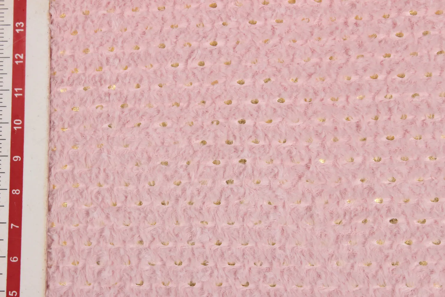 Light Pink Foil Printed Fur Fabric