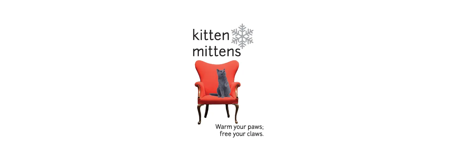 Recycled black / multi cotton blend Kitten Mittens short