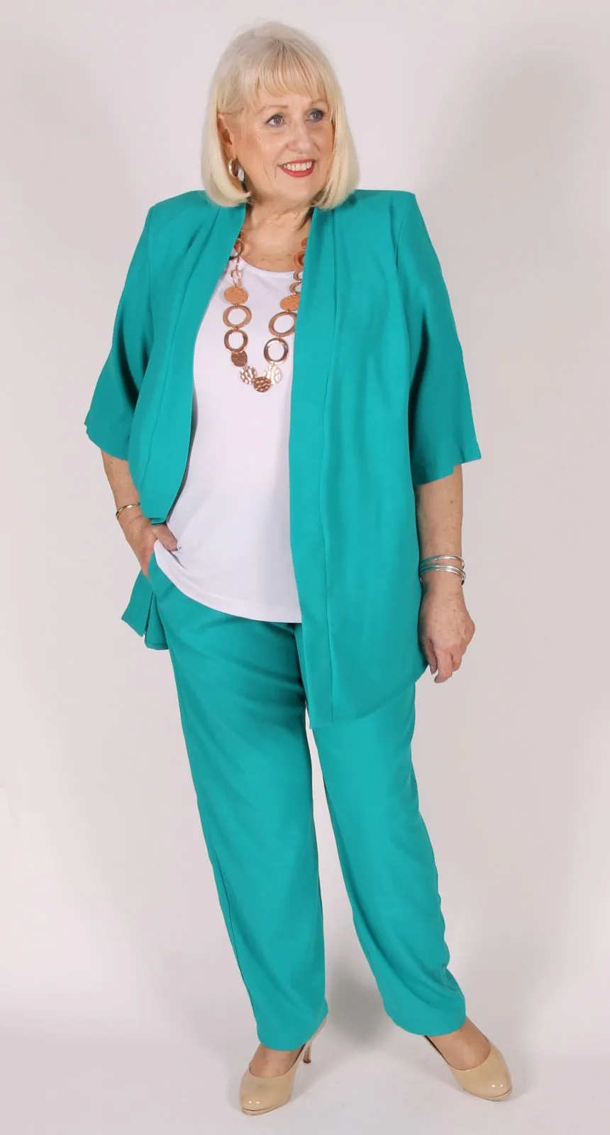 Relaxed Cut Pant Jade Crinkle