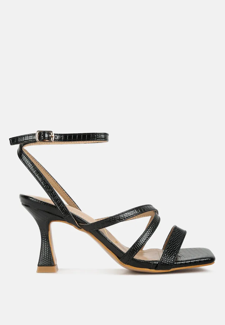 Serling Croc Spool Heel Sandals