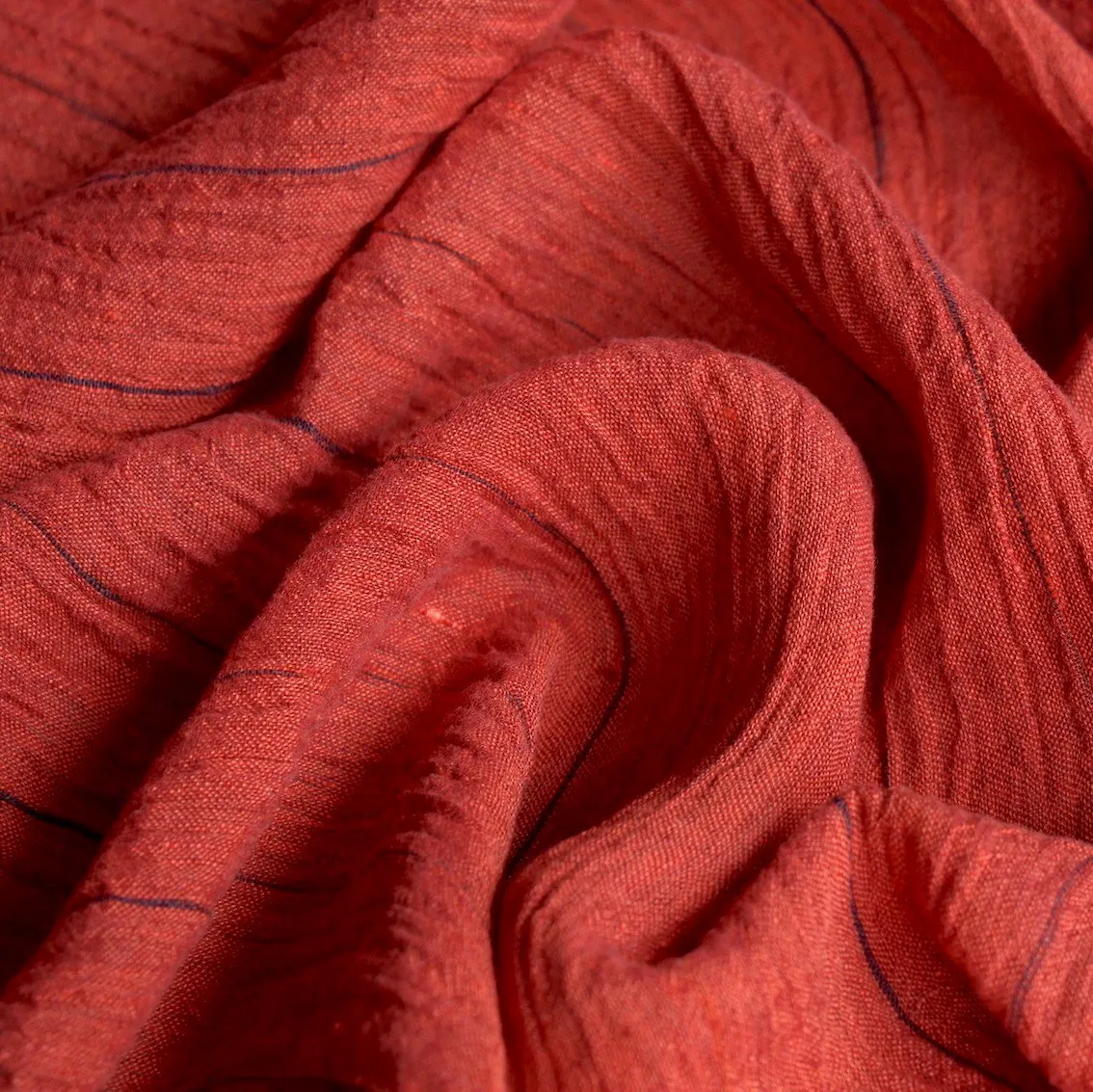 Symi Scarlet Crinkle Linen