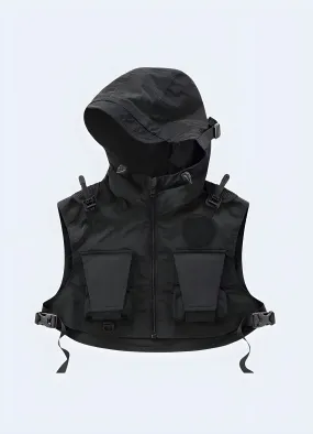 Techwear Hood Crop Vest