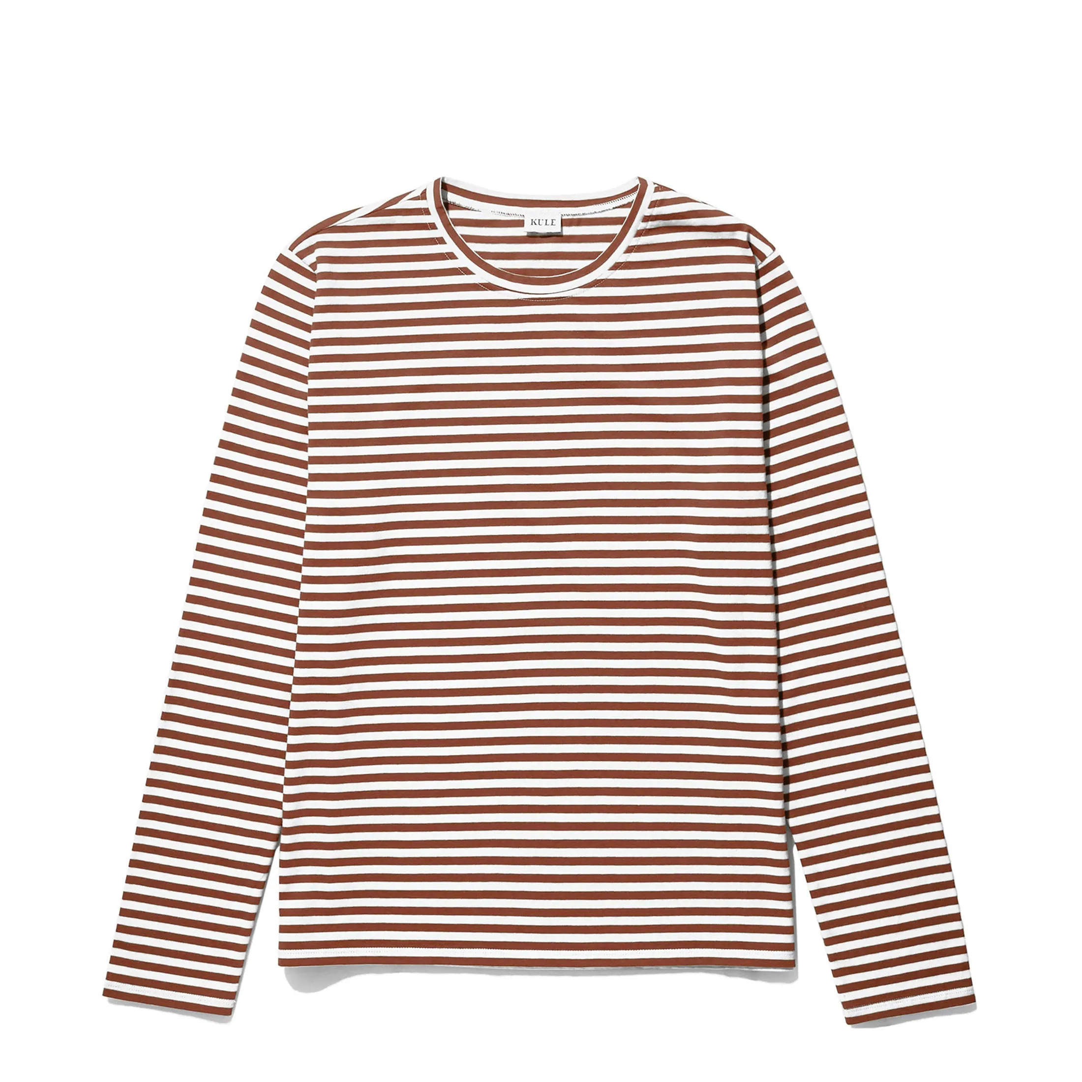 The Modern Long - Cream/Walnut Mini Stripe