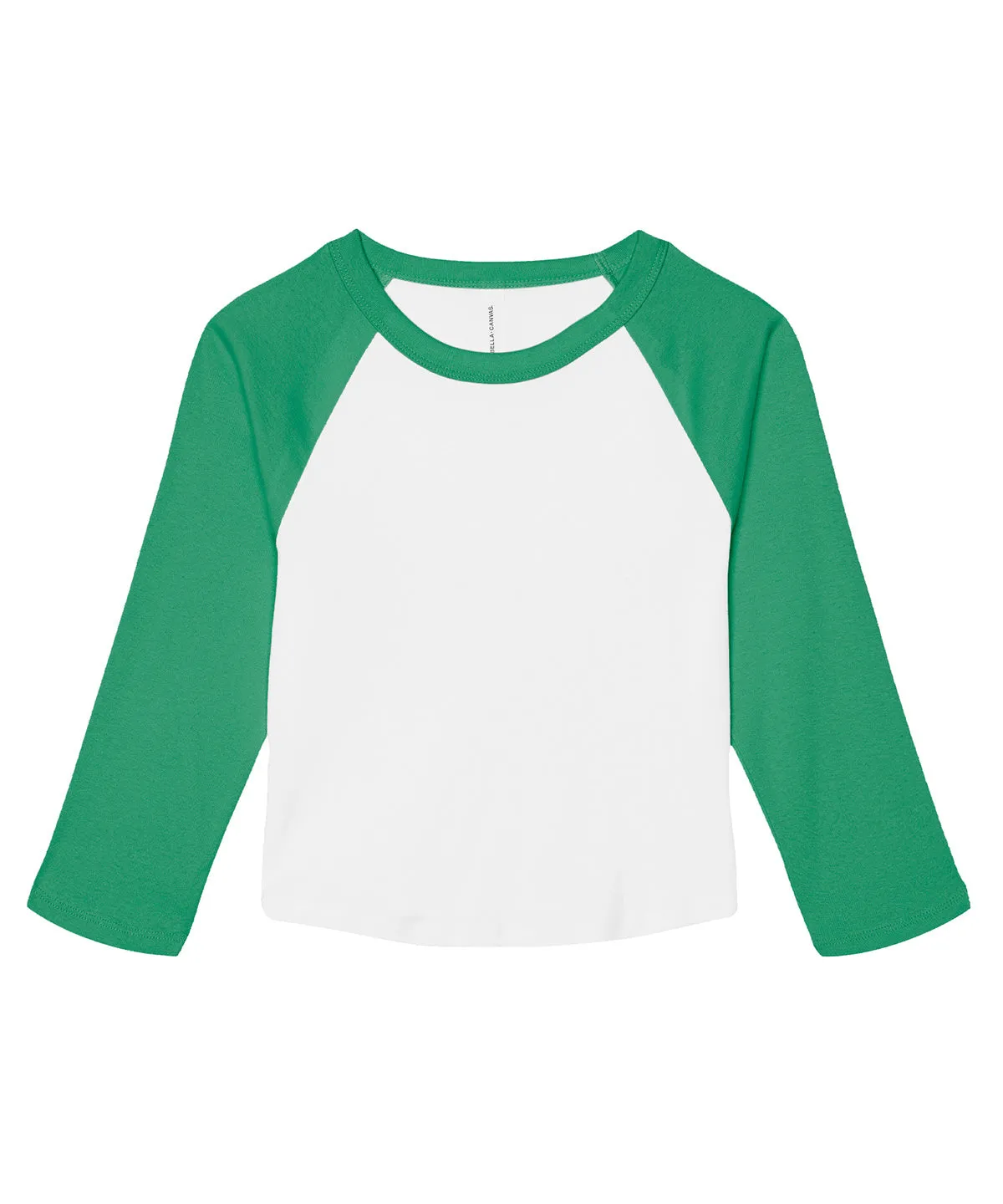 Womens micro rib 3/4 raglan baby t-shirt | White/Kelly