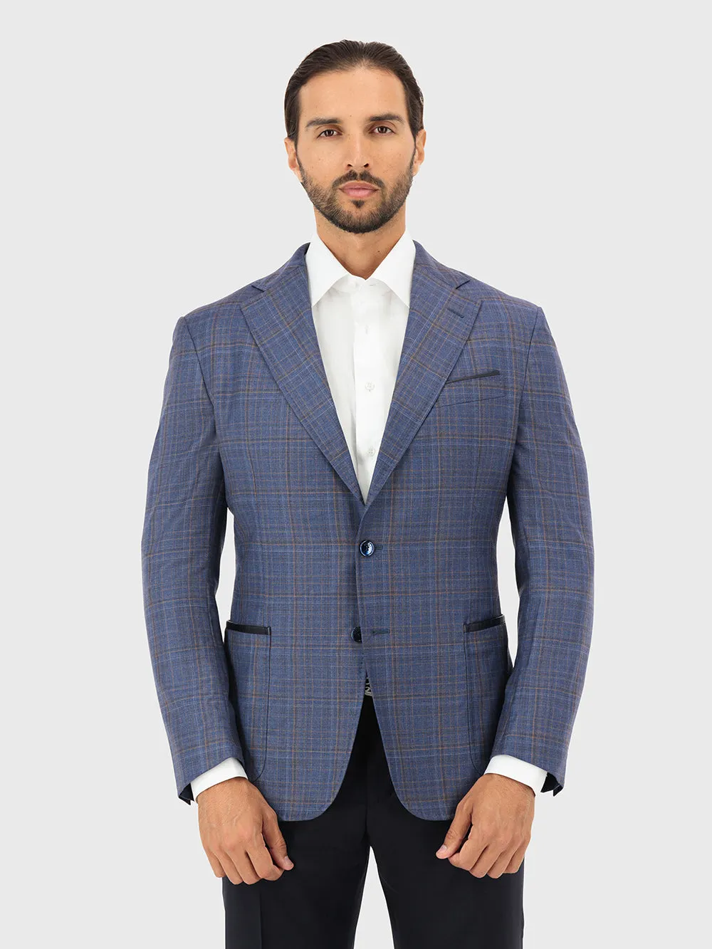 Wool Blazer with Checkered Pattern