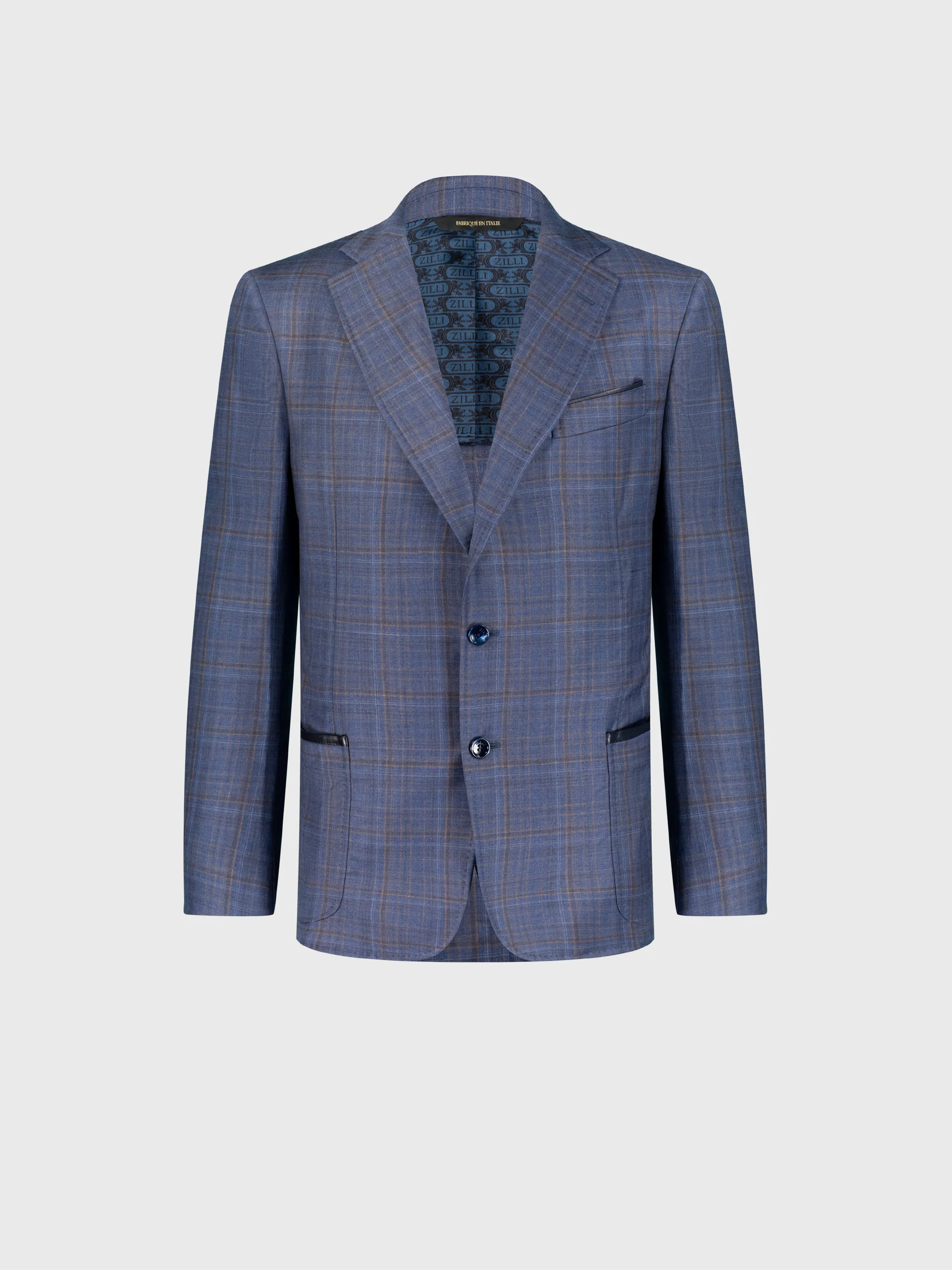 Wool Blazer with Checkered Pattern