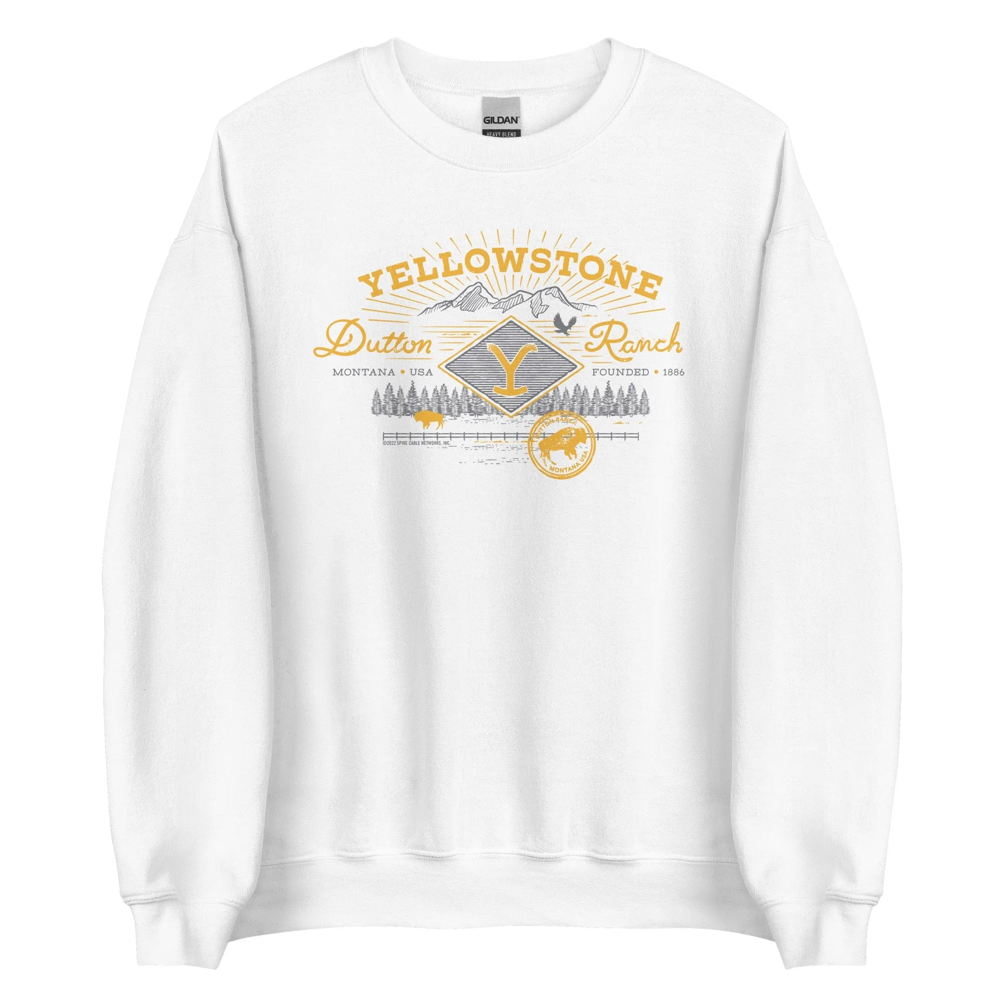 Yellowstone Dutton Ranch Scenery Fleece Crewneck Sweatshirt