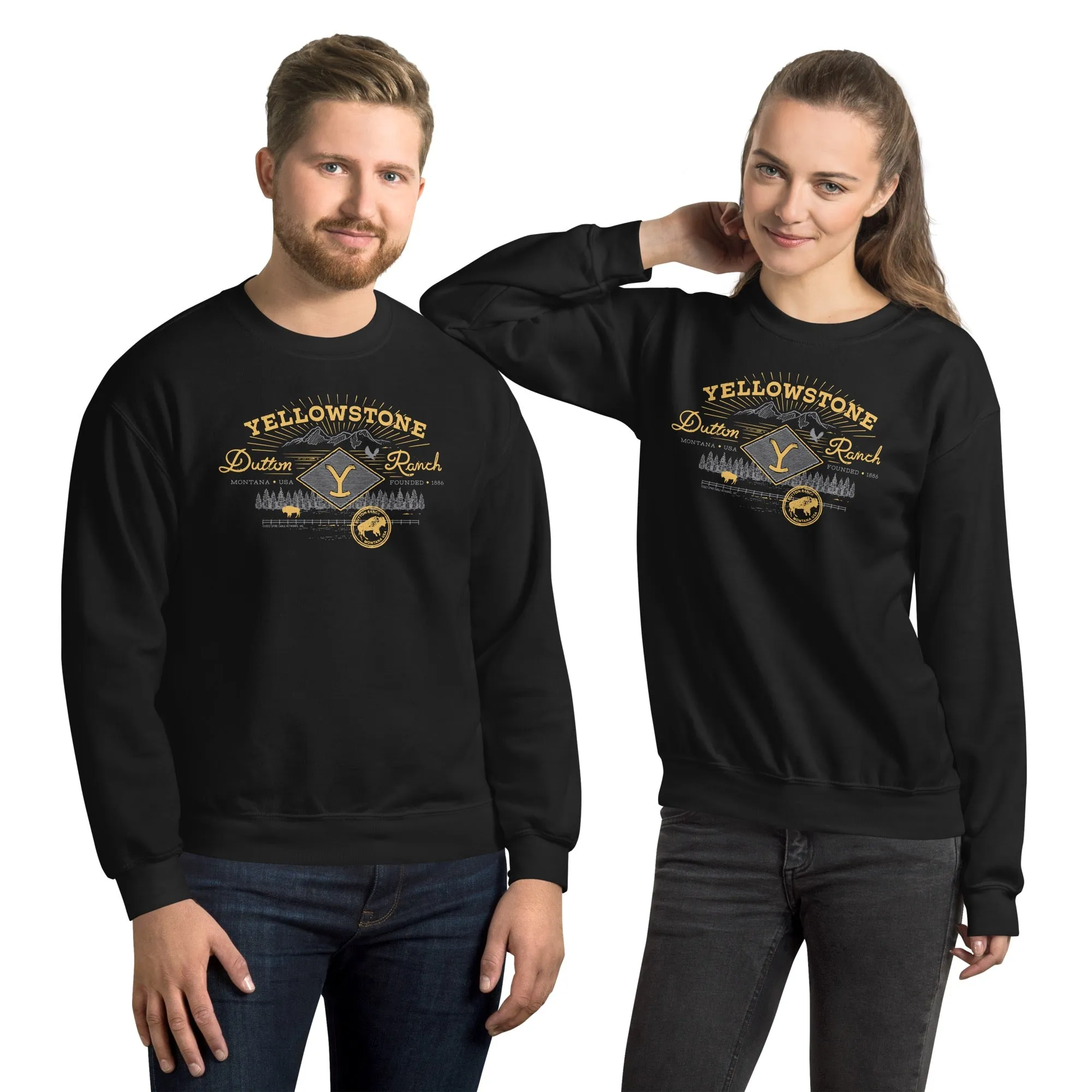 Yellowstone Dutton Ranch Scenery Fleece Crewneck Sweatshirt